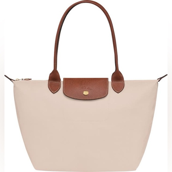 Longchamp Medium Le Pliage Nylon Shoulder Tote Navy or Black and Paper - Picture 13 of 16